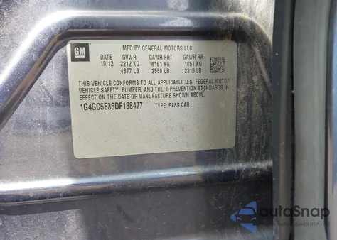 2013 Buick Lacrosse Leather Group from USA, damaged, VIN 1G4GC5E36DF188477